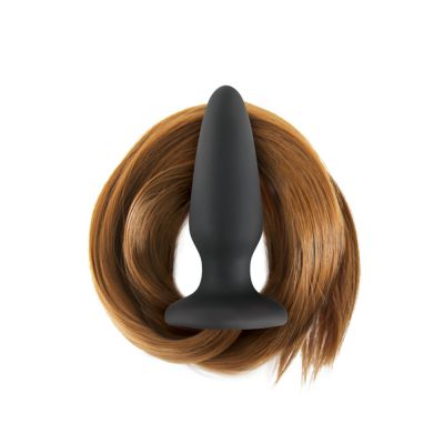Filly Tails Chestnut Black Butt Plug Brown Tail