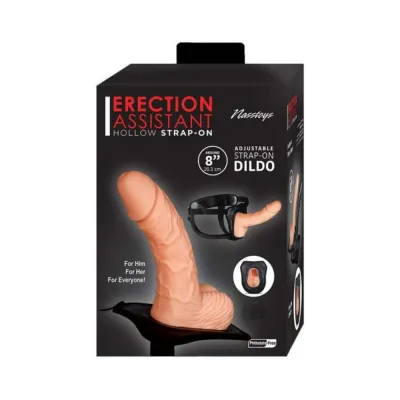 Erection Assistant Hollow Strap on 8 In White