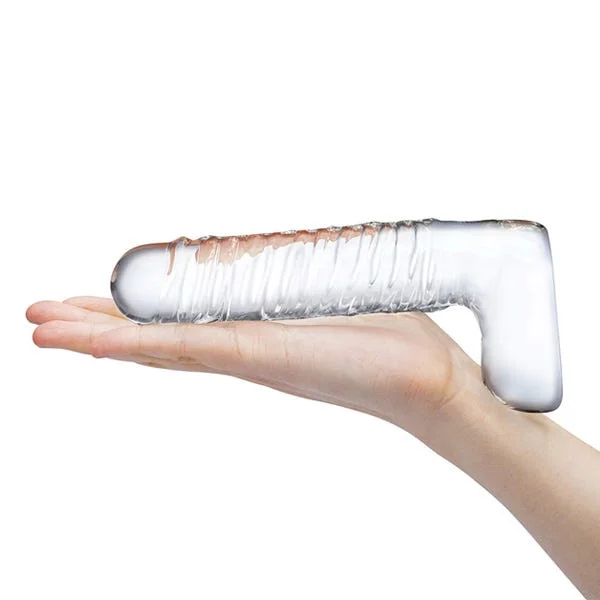 Glas 8-inch Ribbed G Spot Dildo With Balls