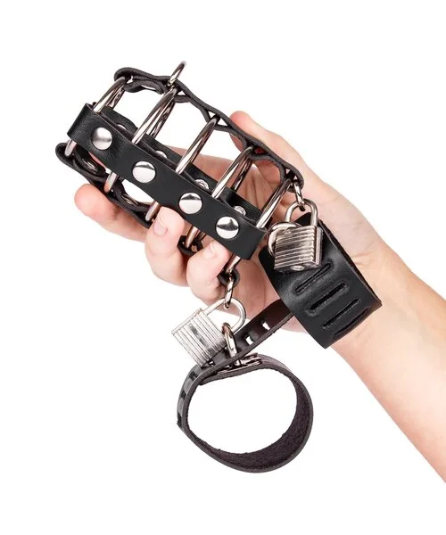 Bondara Faux Leather Gates of Hell Chastity Cage — image 6 of 6