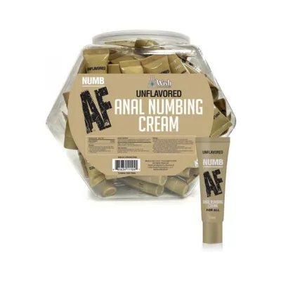 Anal Lube Numb Af Unflavored Anal Numbing Cream 65 piece Fishbowl Display