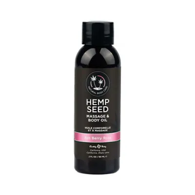 Earthly Body Hemp Seed Massage Body Oil Zen Berry Rose 2 Oz