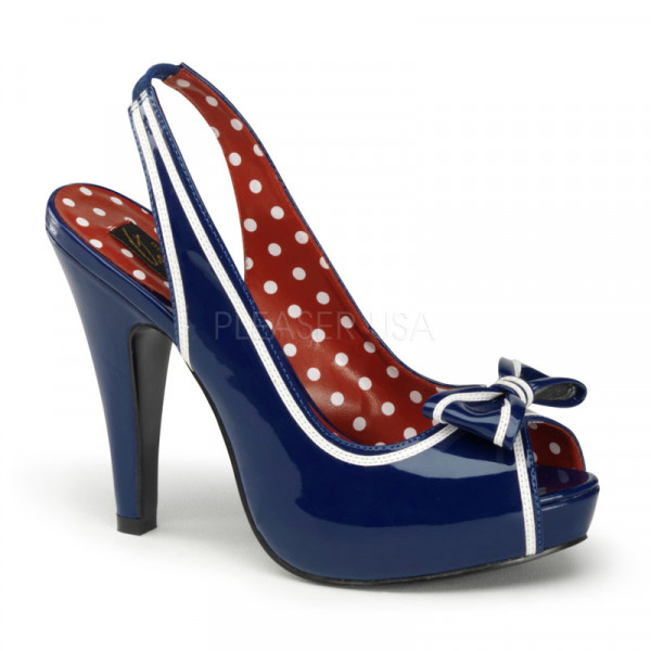BETTIE-05 - 4 1/2" Heel, 1" Hidden P/F Peep Toe Slingback Sandal W/ Bow — image 5 of 8