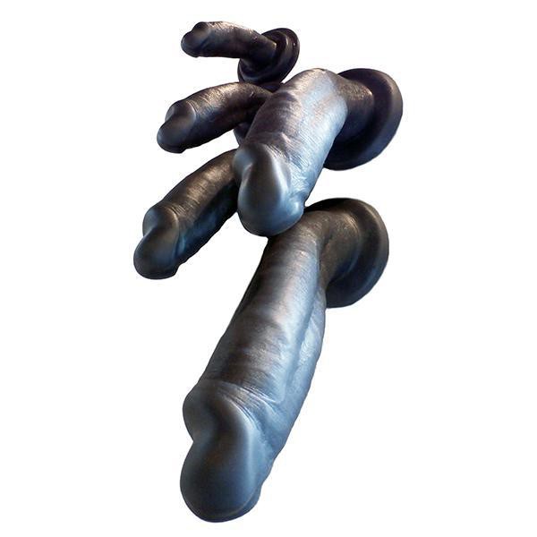 SquarePegToys® Leo Harness SuperSoft Bronze Silicone Dildo with SquarePegHole™