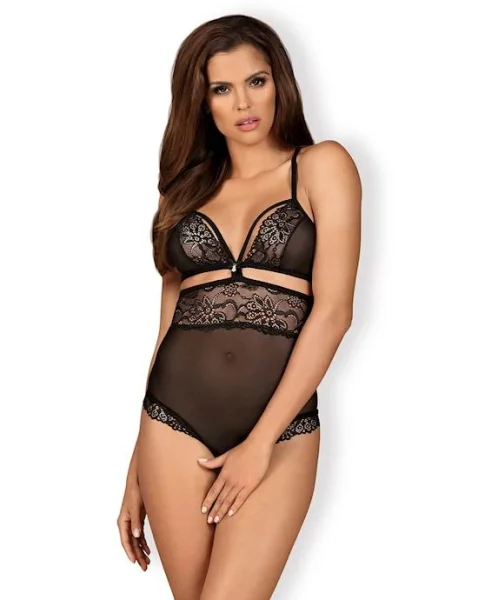 Obsessive Ornate - Crotchless Teddy