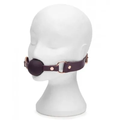 Fifty Shades Cherished Leather Ball Gag Purple