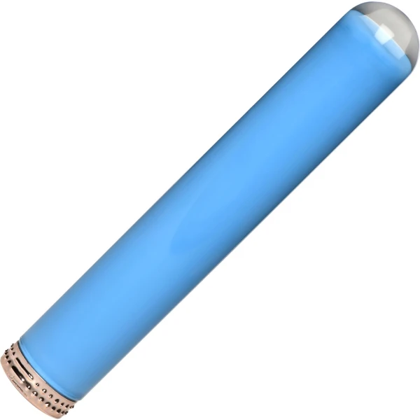 Prisms Vibra-Glass 10X Rechargeable Mini Glass Vibrator - Blue