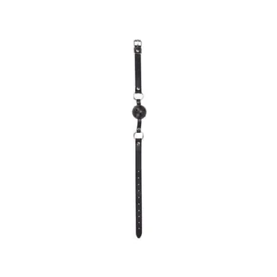 Ball Gag With Leather Straps Black