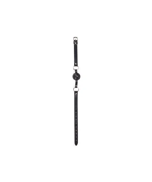 Ball Gag With Leather Straps - Black