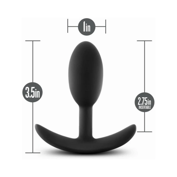 Blush Anal Adventures Platinum Silicone Vibra Slim Plug Small - Black