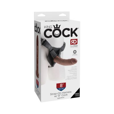 King Cock Strap On Harness 8 inches Dildo