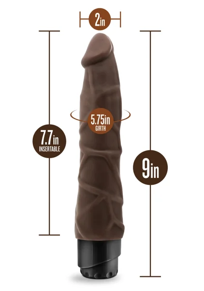 Dr. Skin - Cock Vibe 1 - 9 Inch Vibrating Cock -  Chocolate