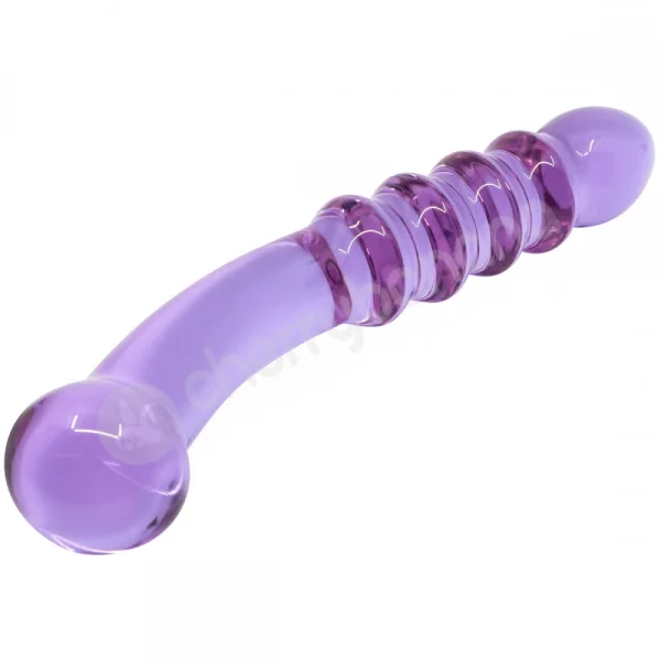 Crystal Pleasures Glass Purple Double Trouble Dildo