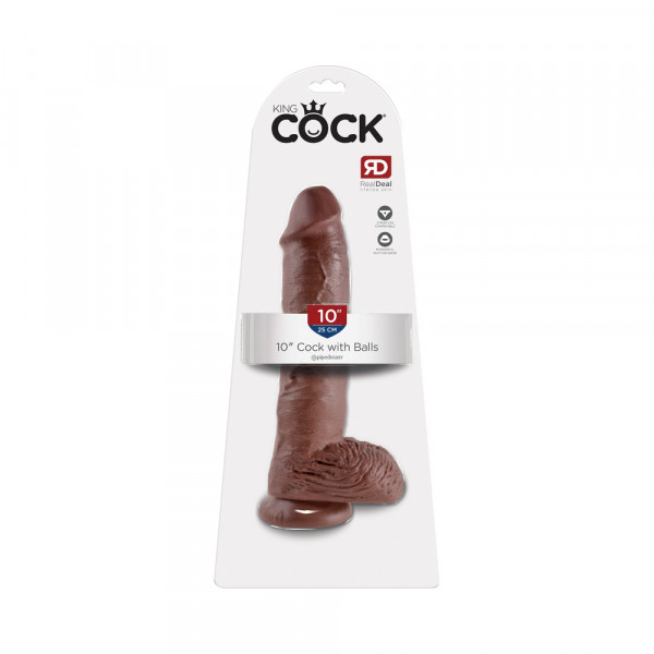 10 Inches C*ck Balls - Brown