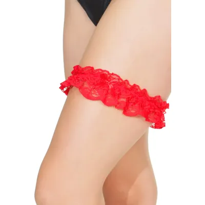 Adornment Red Lace Leg Garter By Coquette