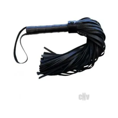 Rouge Long Leather Flogger Black With Black Accessories