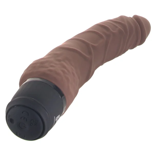 Powercocks Realistic Silicone Waterproof Rechargeable 7" Vibrator - Chocolate