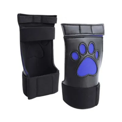 Puppy Play Neoprene Puppy Paw Gloves Blue