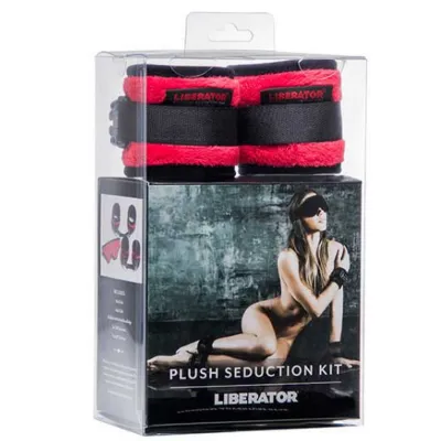 Black Label Plush Seduction Cuff Kit Black Microfiber