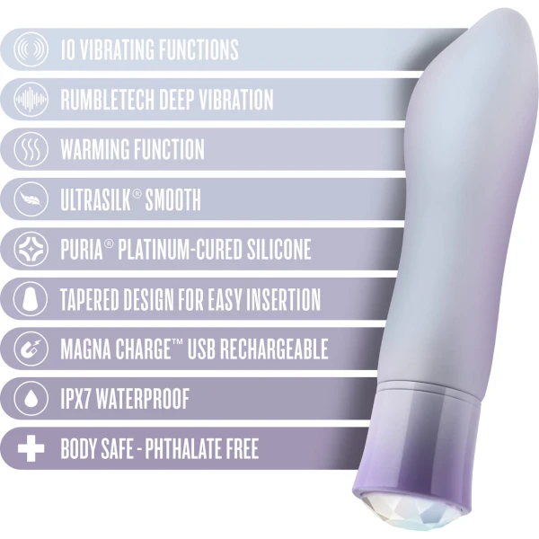 Oh My Gem Revival Rechargeable Waterproof Silicone Warming Vibrator By Blush - Opal