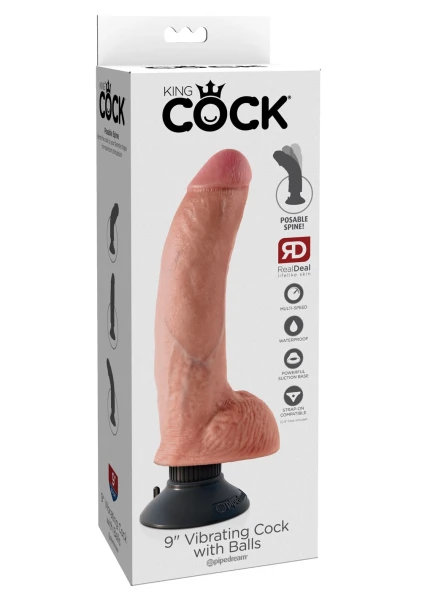King Cock 9'' Vibrating Cock with Balls