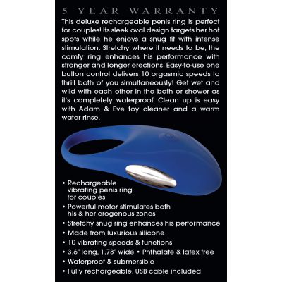 Couples Blue Vibrating Cock Ring