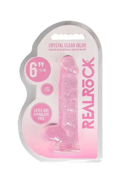 RealRock Crystal Clear - Realistic Dildo with Balls