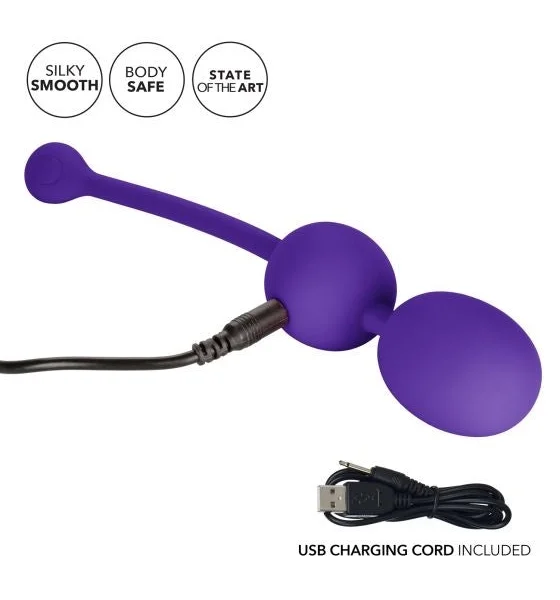 Rechargeable Silicone Vibrating Dual Kegel Balls By CalExotics - Purple — image 10 of 13