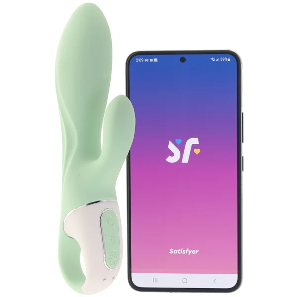 Satisfyer Air Pump Bunny 5+ Inflatable App Enabled 12-Function Dual Stimulation Vibrator - Mint