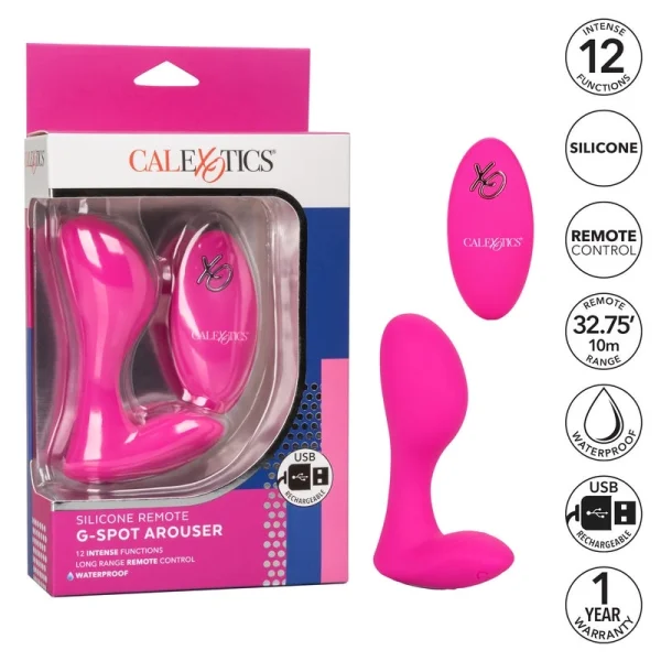 Silicone Remote G-Spot Arouser Waterproof Rechargeable Vibrator By CalExotics