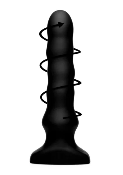 Rippled Swirling Anal Plug With Wireless Remote
