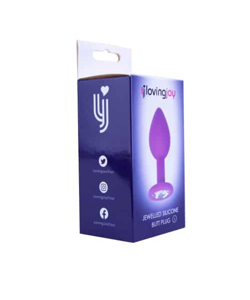 Loving Joy Jewelled Silicone Butt Plug Purple -Small
