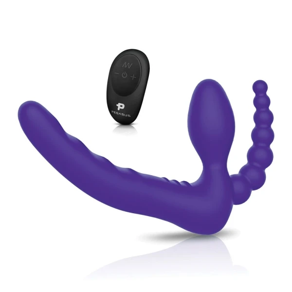 Pegasus 7-Inch DP Rechargeable Remote Controlled Strapless Strap-On