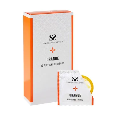 Share Satisfaction Orange Flavoured Condom 12 Pack Orange
