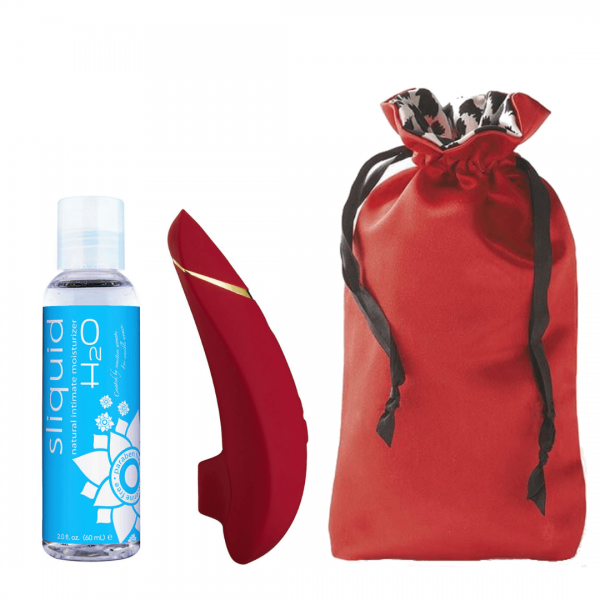 Womanizer Premium Bundle “Lady in Red” with Sugar Sak Antimicrobial Storage Bag