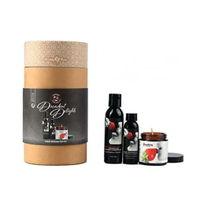 Earthly Body Decadent Delights Edible Massage In A Tube Holiday Massage Oil Trio Gift Set Includes 1