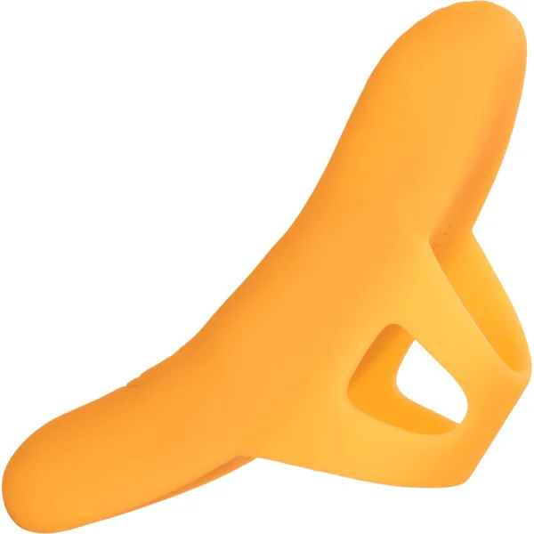 Neon Vibes - The Pleasure Vibe Rechargeable Silicone Finger Vibrator By CalExotics - Orange