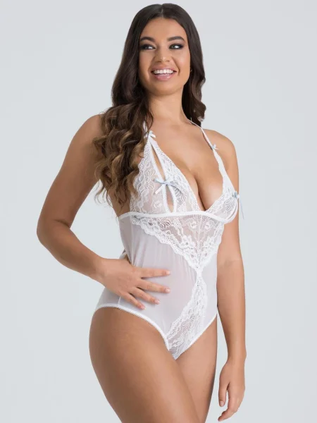 Lovehoney Peek-a-Boo White Lace Teddy