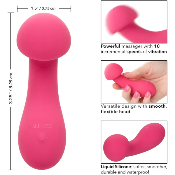 Liquid Silicone Pixies Exciter Rechargeable Waterproof Vibrator By CalExotics - Pink