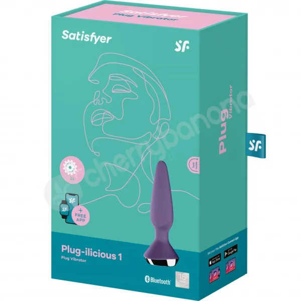 Satisfyer Plug-ilicious 1 Purple 5.3" Vibrating Silicone Butt Plug