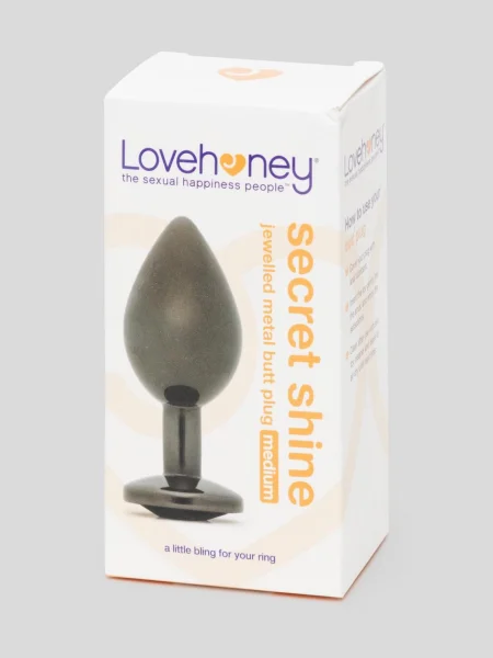Lovehoney Jeweled Gunmetal Medium Butt Plug 3 Inch