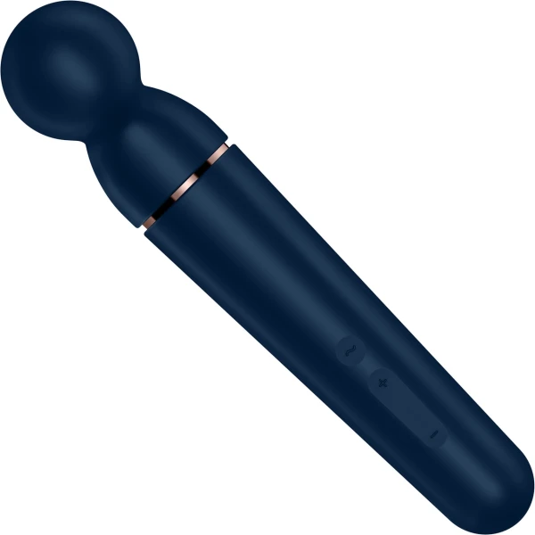Satisfyer Planet Wand-er Silicone Rechargeable Waterproof Wand Style Vibrator - Blue