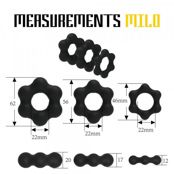 Velv'Or Rooster Milo Set of 3 Soft Silicone Cock Rings — image 5 of 11