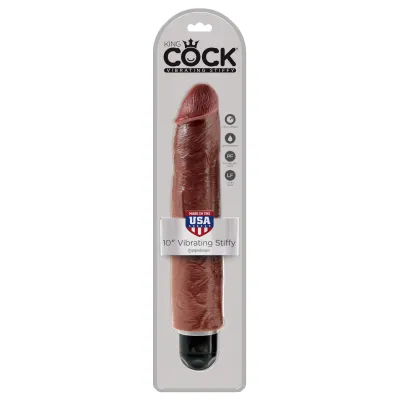 King Cock 10 Vibrating Stiffy Brown