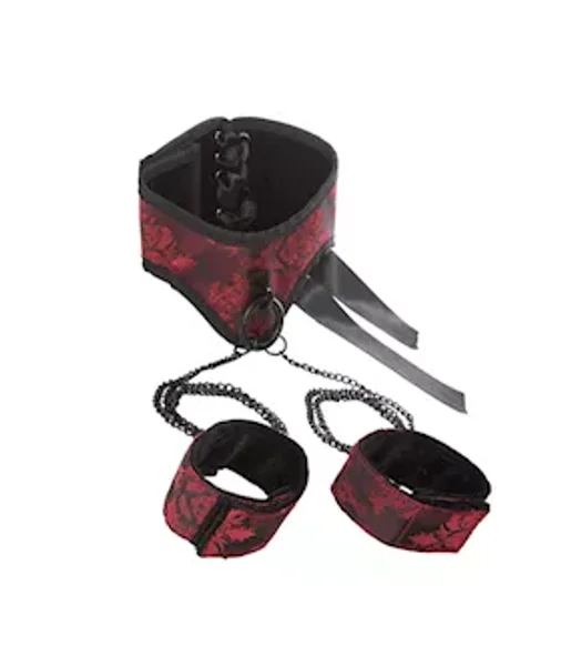 Scandal Posture Collar With Cuffs - Red — image 4 of 6