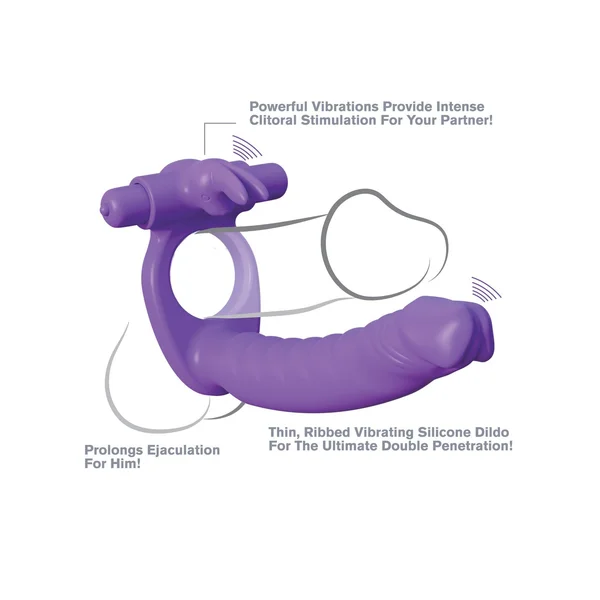 Fantasy C-ringz Silicone Double Penetrator Rabbit - Purple — image 18 of 18