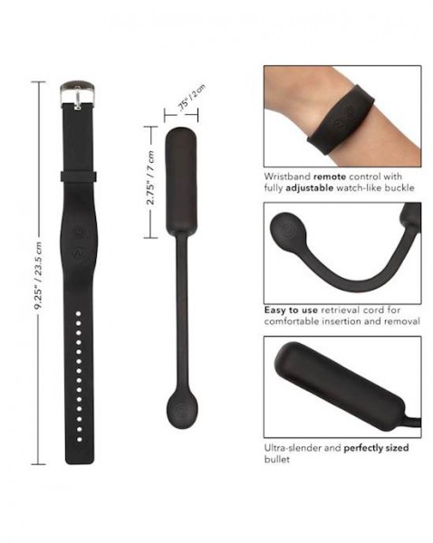 Petite Bullet Mini Vibrator With Wristband Remote
