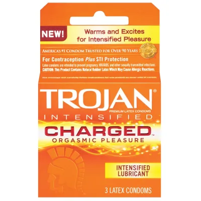 Trojan Intensified Charged Condoms Box of 3