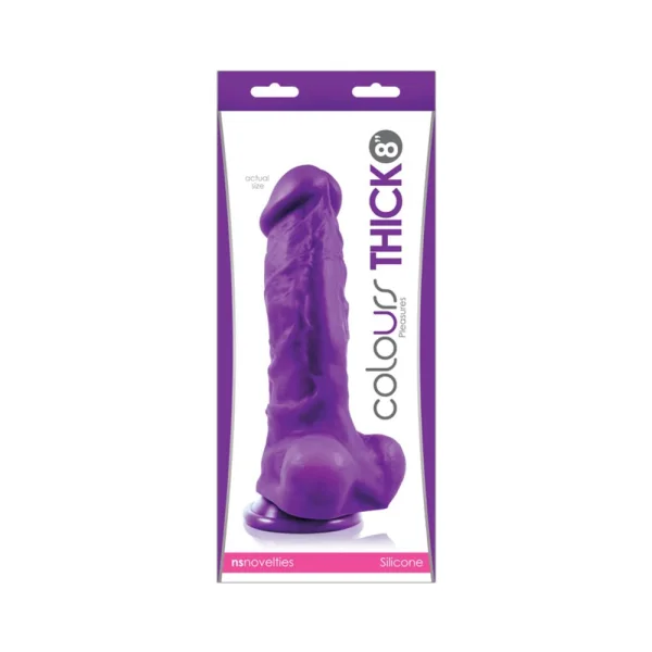 Colours Pleasures Thick 8 inches Purple Dildo