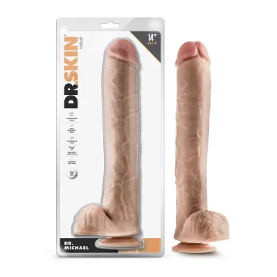 Dr Skin Dr Michael 14 Inch Dildo With Balls Beige
